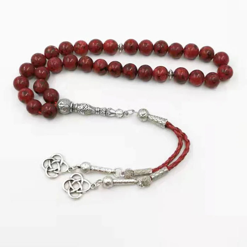 Red Sesame Stone Tasbih Muslim 33 66 99 Prayer Beads Arabia Bracelet Rosary
