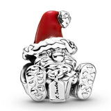 Sleighing Santa 925 Silver Charm for Bracelet