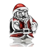 Sleighing Santa 925 Silver Charm for Bracelet
