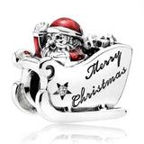 Sleighing Santa 925 Silver Charm for Bracelet