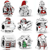 Sleighing Santa 925 Silver Charm for Bracelet