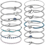 925 Silver Daisy Flower Charm Bracelet for Women