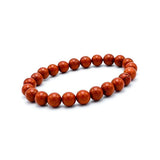 Red Stone Beads Strand Bracelet for Women Boho Natural Stone Bracelets