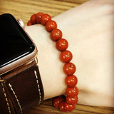 Red Stone Beads Strand Bracelet for Women Boho Natural Stone Bracelets