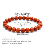 Red Stone Beads Strand Bracelet for Women Boho Natural Stone Bracelets