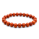 Red Stone Beads Strand Bracelet for Women Boho Natural Stone Bracelets