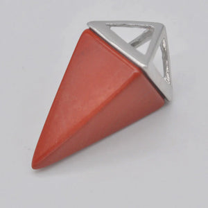 Red Stone Natural Gem Pendant Quadrilateral Pendulum