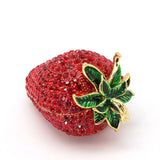 Red Strawberry Trinket Box Jewelry Organizer Vintage Style