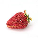 Red Strawberry Trinket Box Jewelry Organizer Vintage Style