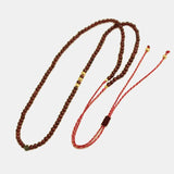 Red String Beads Bracelet with Natural Gemstones and Cross Charm