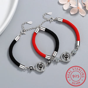 Zirconia 925 Silver Red String Bracelet