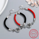 Zirconia 925 Silver Red String Bracelet