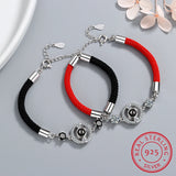 Zirconia Red String Bracelet 925 Sterling Silver