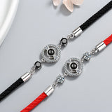 Zirconia Red String Bracelet 925 Sterling Silver