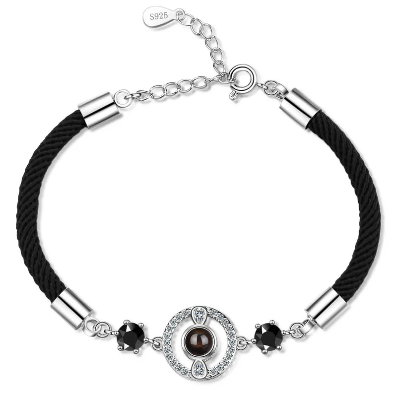 Zirconia Red String Bracelet 925 Sterling Silver