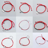 925 Sterling Silver Red String Charm Bracelet for Women
