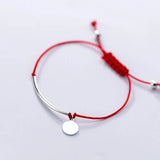 925 Silver Bracelet Rope String Tube Charm Bracelet Women
