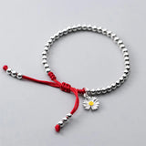 925 Silver Bracelet for Women Fishtail Lock Daisy Flower Star Pendant Bangle