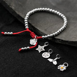 925 Silver Bracelet for Women Fishtail Lock Daisy Flower Star Pendant Bangle