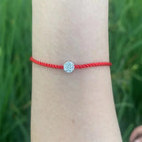 Zircon 925 Sterling Silver Anklet Red String Bracelet for Women