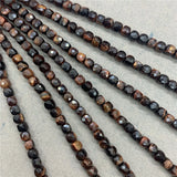Red Tiger Eye 6mm Faceted Spacer Beads Flash for DIY Bracelet