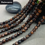 Red Tiger Eye 6mm Faceted Spacer Beads Flash for DIY Bracelet