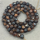 Red Tiger Eye 6mm Faceted Spacer Beads Flash for DIY Bracelet