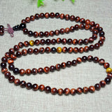 Red Tiger Eye Stone Bracelet 108 Buddha Beads 6mm