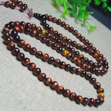 Red Tiger Eye Stone Bracelet 108 Buddha Beads 6mm