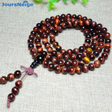 Red Tiger Eye Stone Bracelet 108 Buddha Beads 6mm