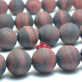 Red Tiger's Eye Matte Round Beads Gemstone Bracelet Necklace DIY Jewelry Making