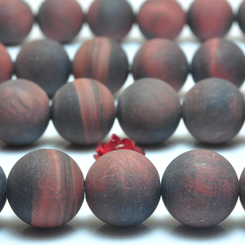 Red Tiger's Eye Matte Round Beads Gemstone Bracelet Necklace DIY Jewelry Making