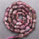 Red Tourmaline Beads Natural Gravel DIY Flat