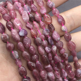 Red Tourmaline Beads Natural Gravel DIY Flat