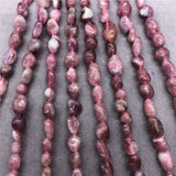 Red Tourmaline Beads Natural Gravel DIY Flat