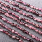 Red Tourmaline Beads Natural Gravel DIY Flat