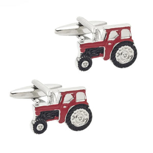 Red Tractor Enamel Cufflinks for Men