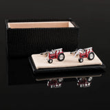Red Tractor Enamel Cufflinks for Men