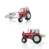 Red Tractor Enamel Cufflinks for Men