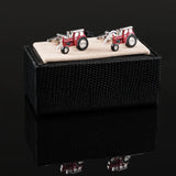 Red Tractor Enamel Cufflinks for Men