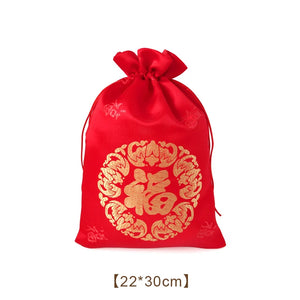 Red Traditional Style Large Capacity Storage Bag