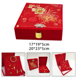 Red Velvet Jewelry Display Box Necklace Earrings Bracelet Showcase Container