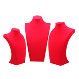 Red Velvet Necklace Jewelry Display Stand Mannequin Pendant Display Holder