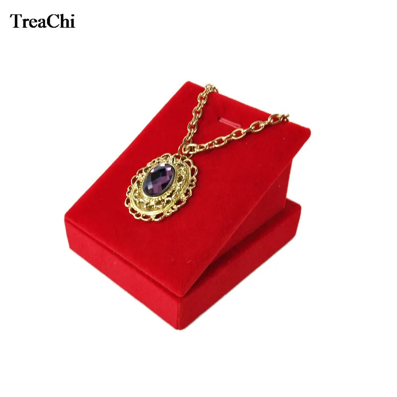 Red Velvet Pendant Display Stand Necklace Earring Organizer