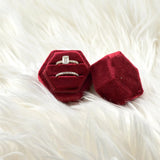 Personalized Red Velvet Ring Box for Engagement Wedding