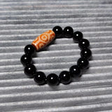 Red/White Fire Offering 9 Eyes Agate Dzi Bracelet