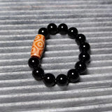 Red/White Fire Offering 9 Eyes Agate Dzi Bracelet