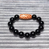 Red/White Fire Offering 9 Eyes Agate Dzi Bracelet