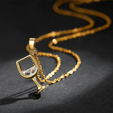 Red Wine Glass Pendant Necklace Zircon Goblet Choker for Women