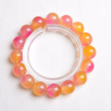 Red Yellow Chalcedony Jade Circle Bracelet 6-12mm Beads